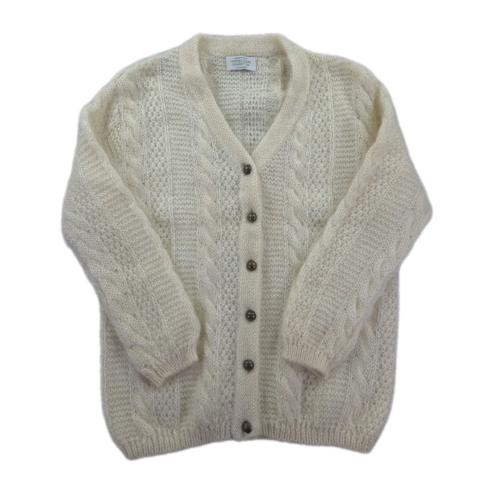 Vintage Colors of Benetton Mohair Cardigan Sweater Womens‎ XS Wool Button